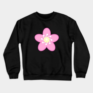 Pink Cherry Blossom Sakura Flower in Black Crewneck Sweatshirt